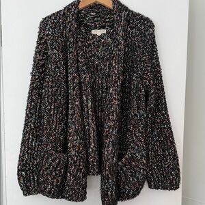 Lovestitch Black Multicolor Knit Cardigan